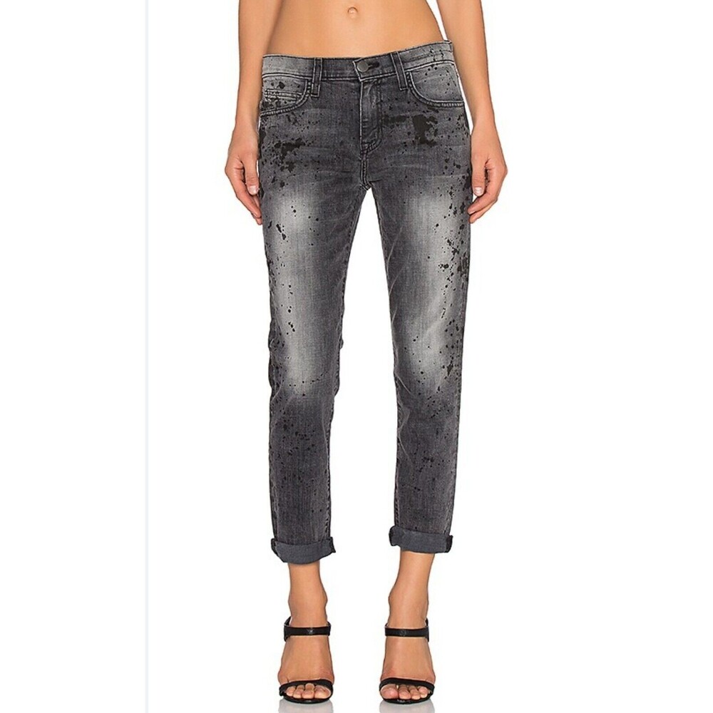 Current Elliott The Fling Black Washed Denim 1557 Women 30 Cotton Button @j8
